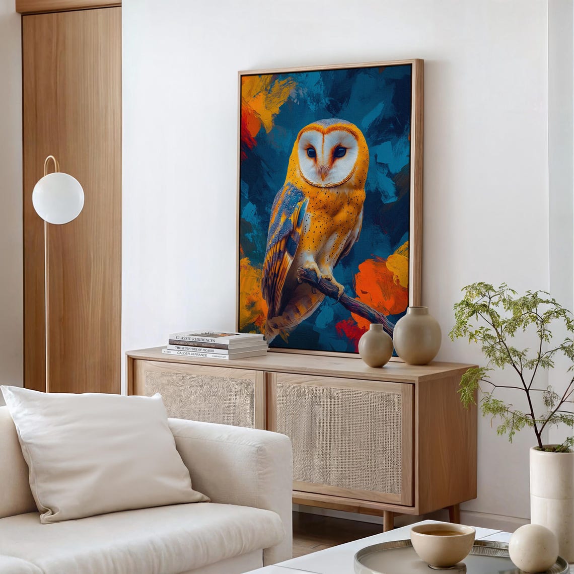 Vibrant Barn Owl Abstract Colorful Background Nature Bird Poster - Image 5