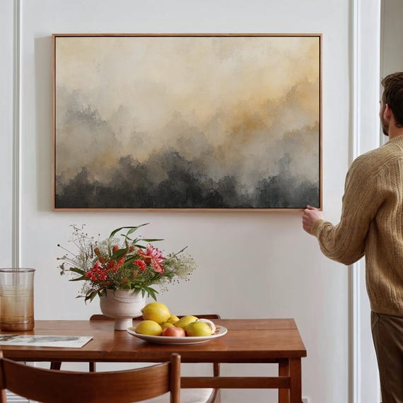 Neutral Abstract Wall Art Beige And Gray Textured Painting Minimalist Home Decor Modern Neutral Art Piece