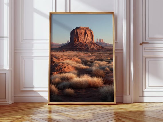 Monument Valley Desert Canvas Wall Art Red Rock Butte Print Southwest Landscape Artwork Rustic Western Boho Home Decor