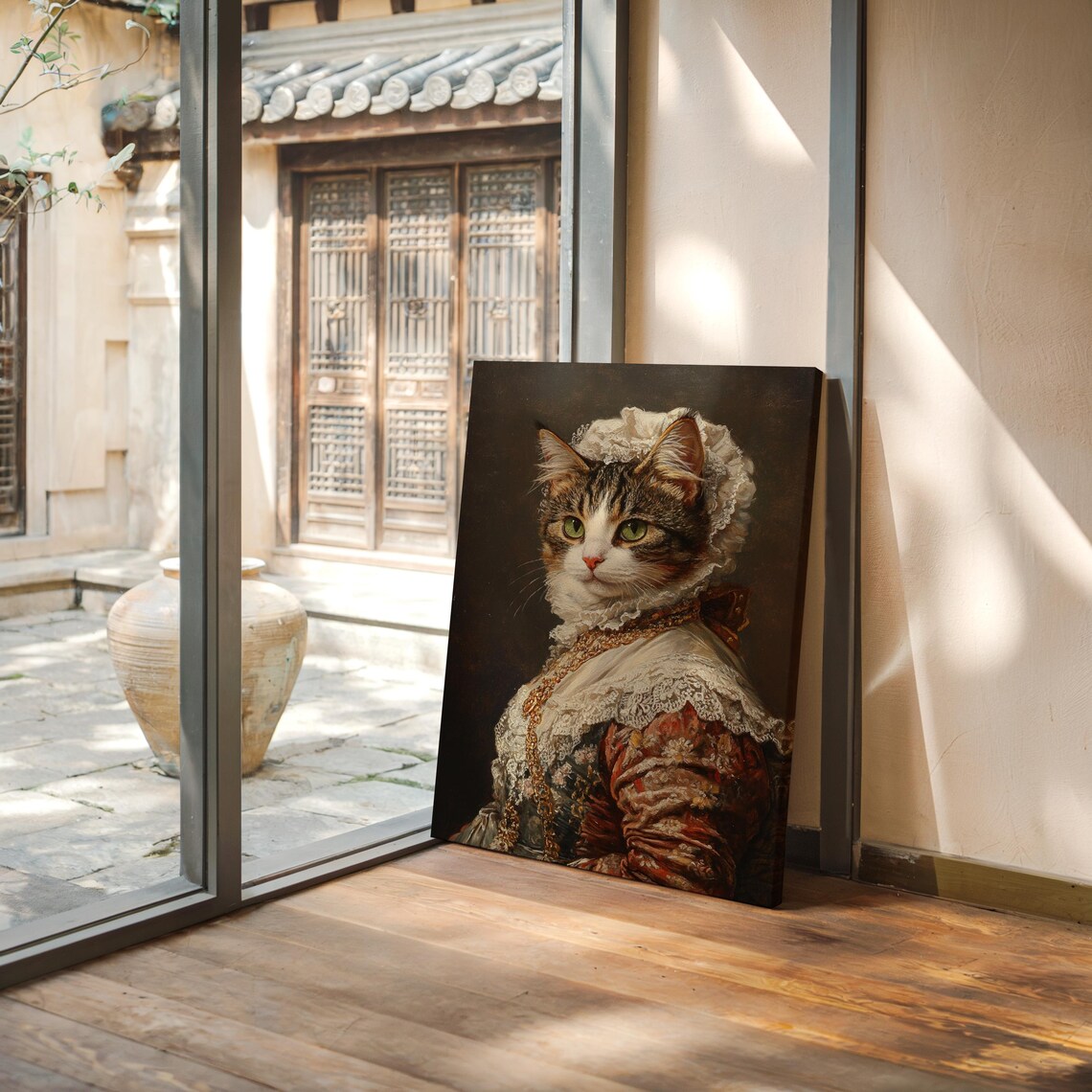 Victorian Cat Portrait, Elegant Tabby Vintage Art Print - Image 4