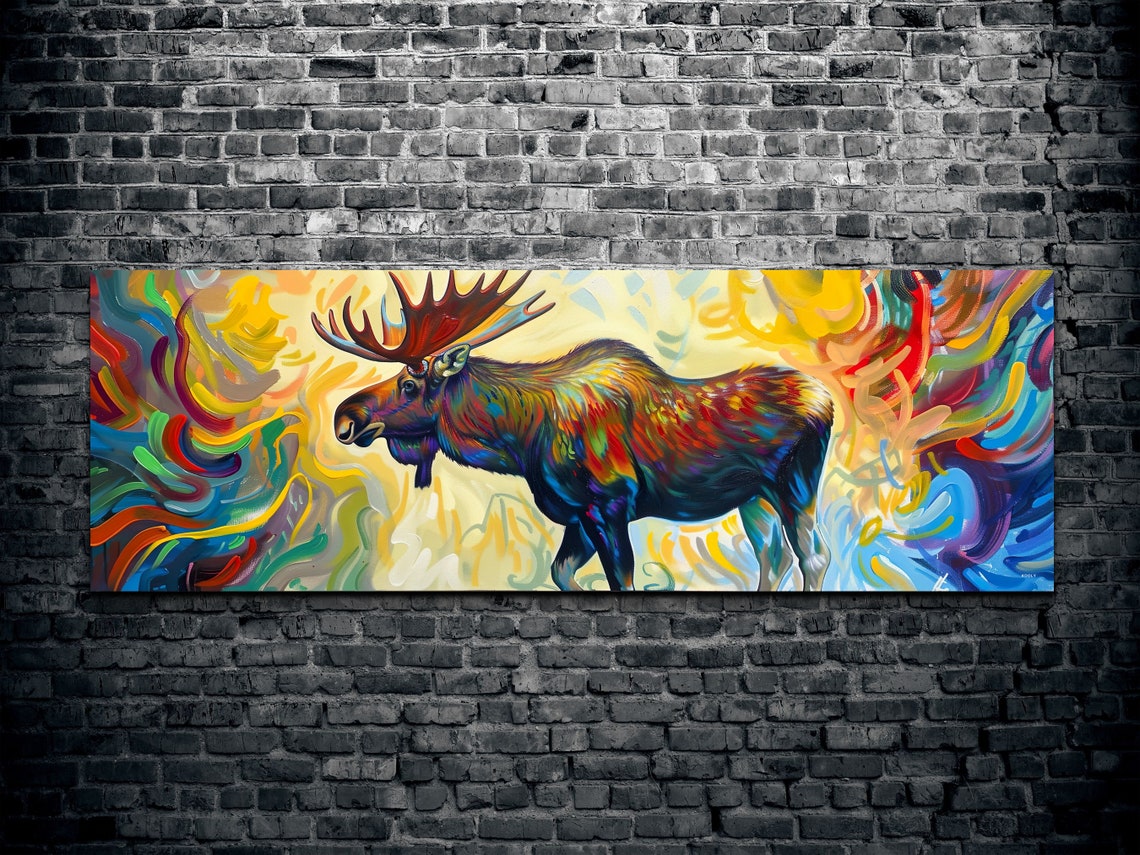 Abstract Moose Panoramic Wall Art Print - Image 2