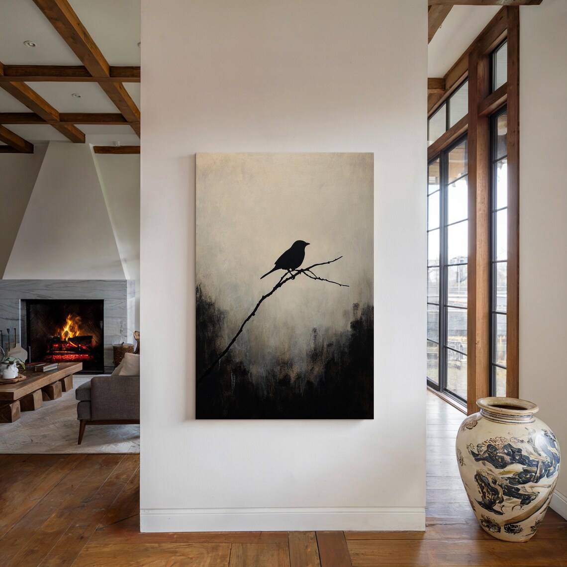 Black Bird Silhouette, Minimalist Art Print - Image 5