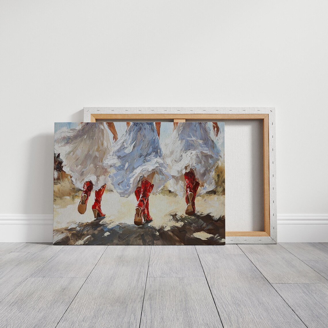 Red Cowboy Boots Country Dance, Rustic Farmhouse Art Print - Image 2