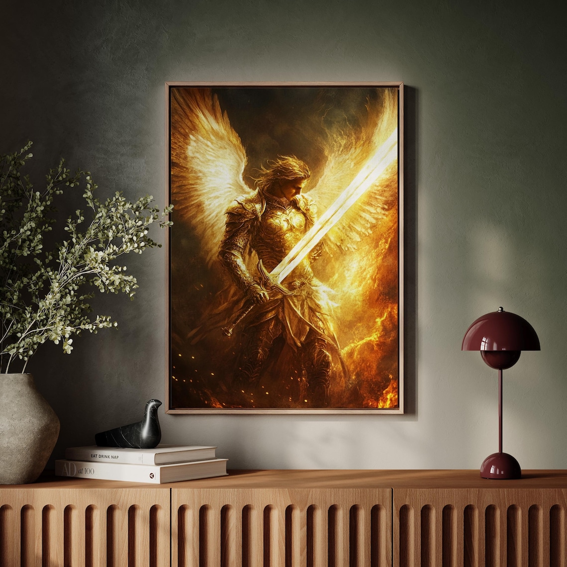 Celestial Warrior Angel Art Print, Fantasy Decor - Image 7