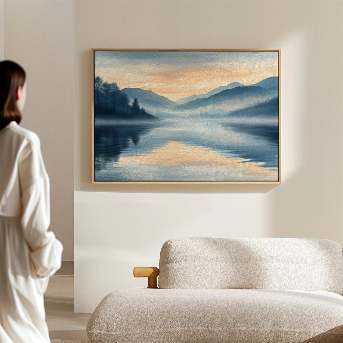 Calming Misty Mountain Lake Sunrise Layered Peaks Reflection Poster - Image 6