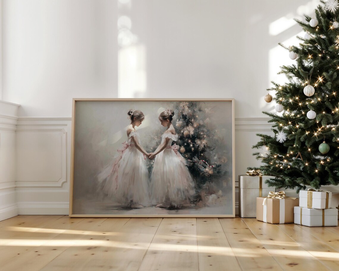 Christmas Ballet Art Print, Nutcracker-Inspired Tree Decor