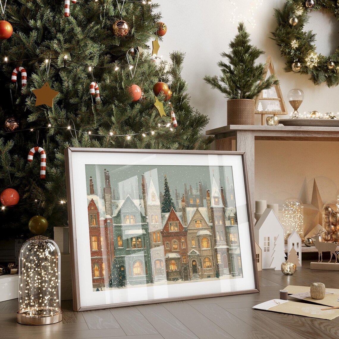 Victorian Christmas Town, Winter Village Poster