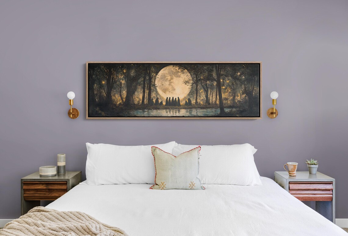 Full Moon Witch Gathering Mystical Night Art Print - Image 4