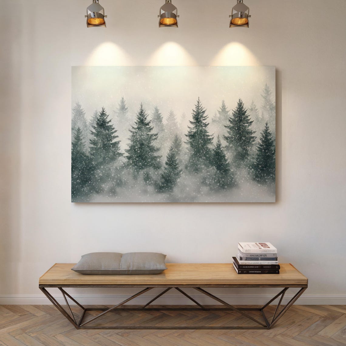 Foggy Snow Pine Trees Fading Into A Soft White Winter Mist Poster - Image 5