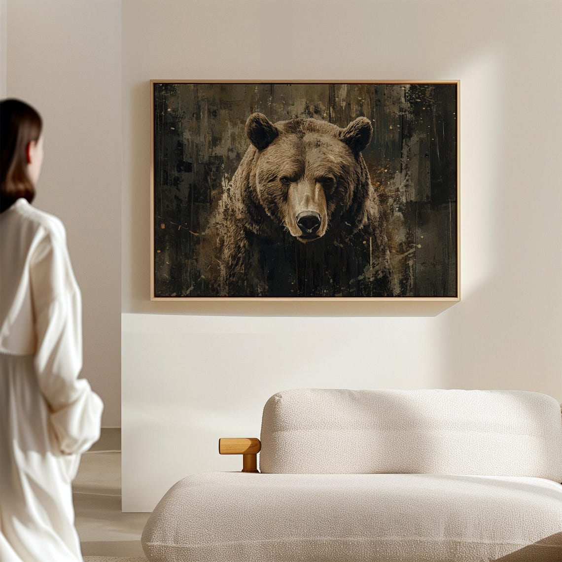 Grizzly Bear Dramatic Portrait Dark Rustic Cabin Wall Poster - Image 7