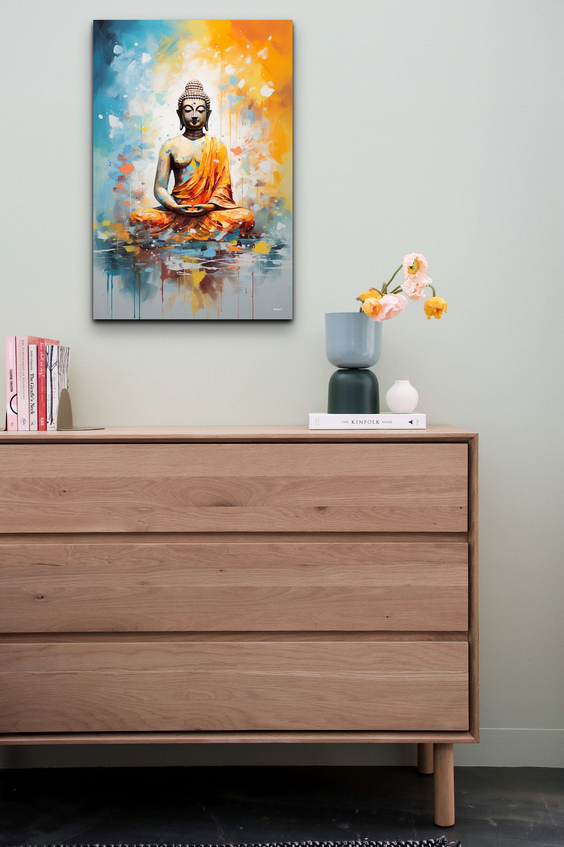 Buddha Meditating in Colorful Abstract Watercolor Splash Art Poster - Image 5