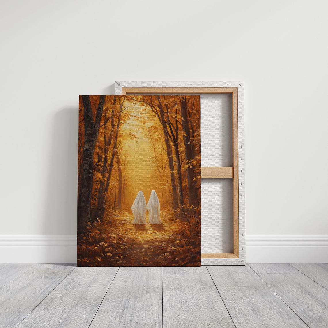 Ghosts Walking Into Golden Autumn Forest Light Ethereal Fall Poster - Image 2