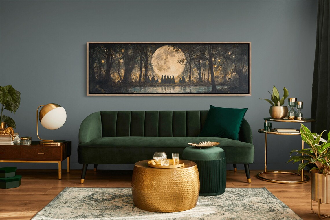 Full Moon Witch Gathering Mystical Night Art Print - Image 6
