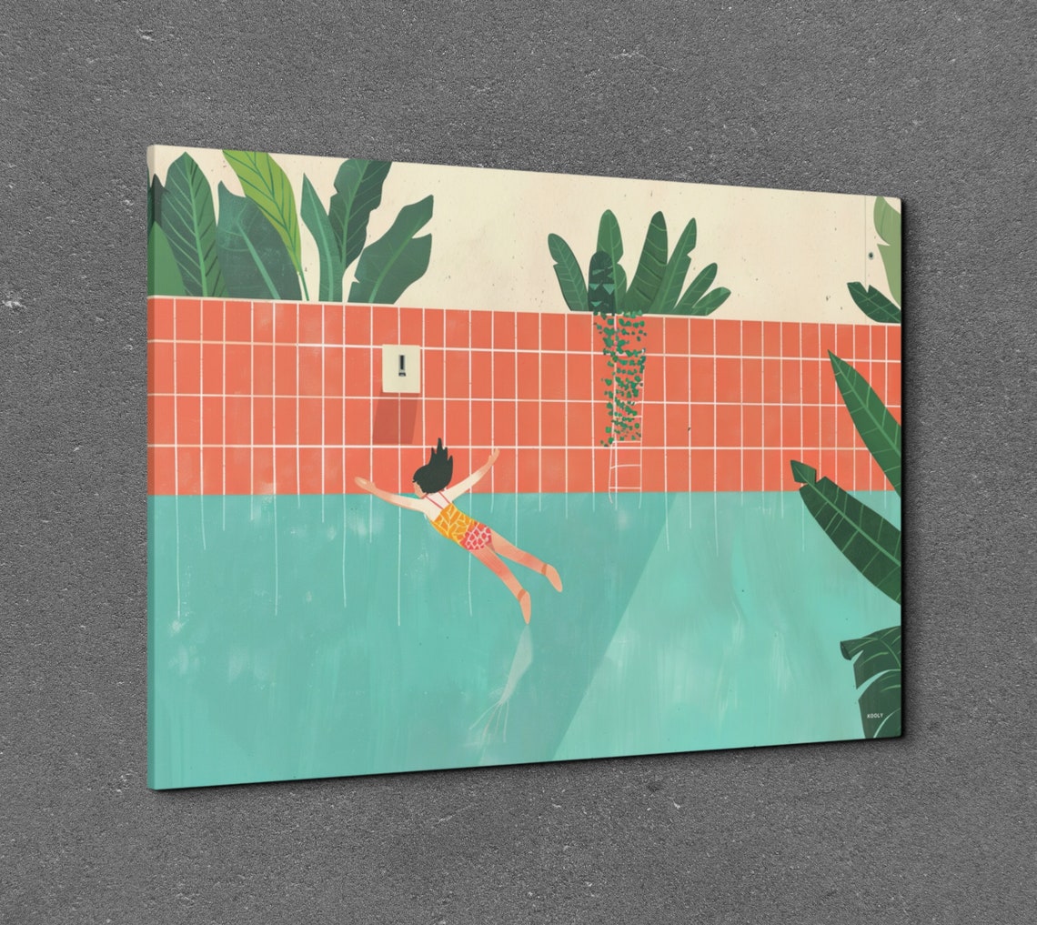 Minimalist Swimming Pool Ready To Hang Wall Art - Image 3