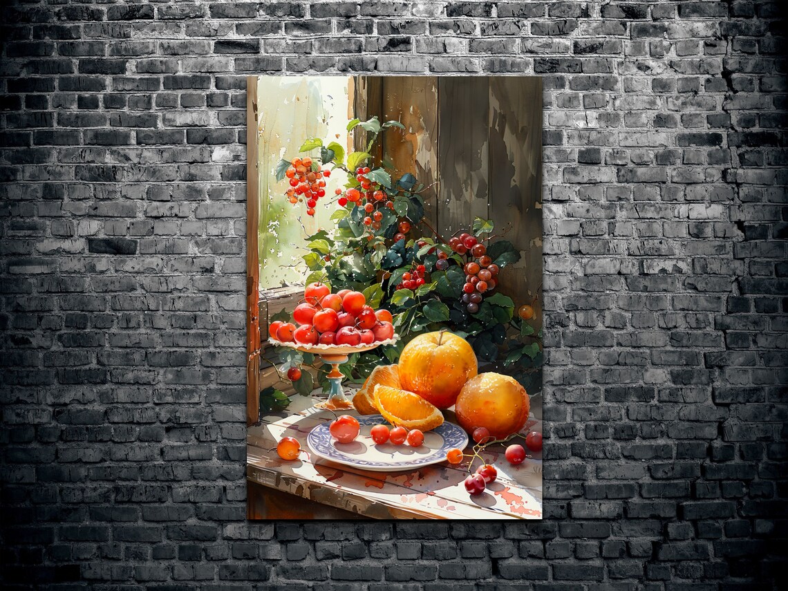 Tomatos Oranges And Cherries, Fruit Still Life - Image 2