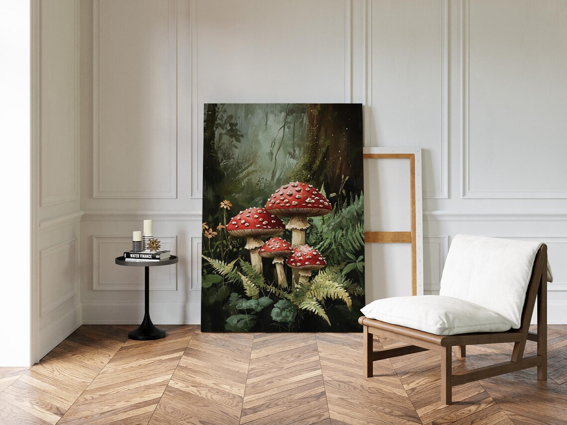 Amanita Mushrooms, Enchanted Forest Artwork - Image 4