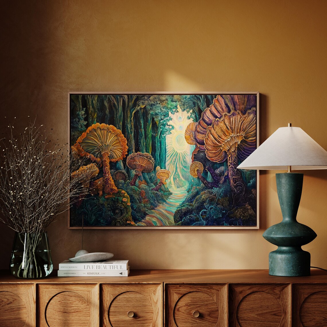 Enchanted Mushroom Forest Art Print, Mystical Fungi - Image 6
