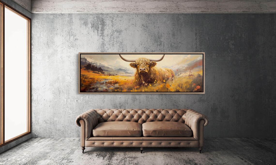 Highland Cow Panoramic Wall Art, Farmhouse Poster - Image 3