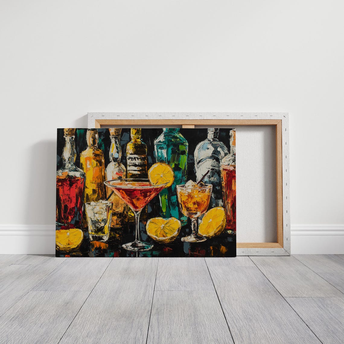 Vibrant Cocktail Bar Art Colorful Bottles And Martini Poster - Image 3