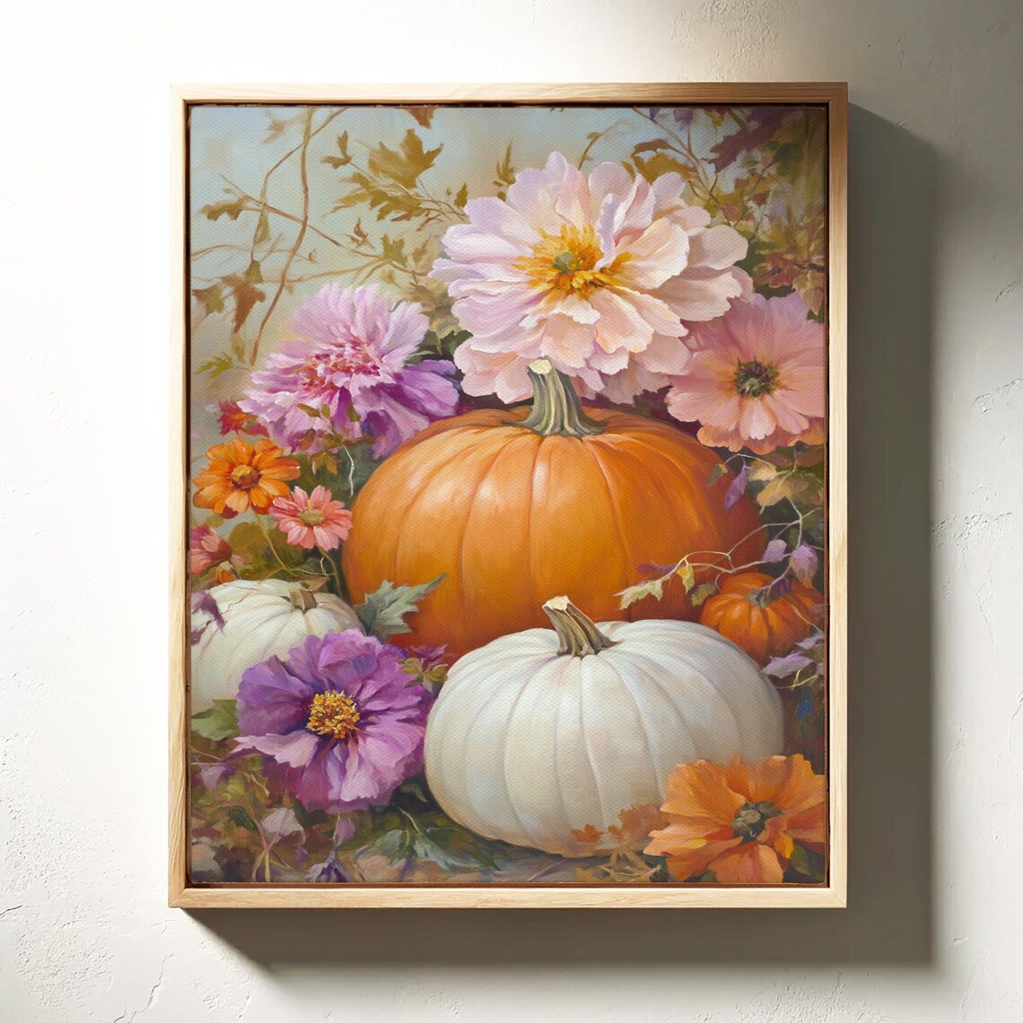 Autumn Pumpkin Floral Art, Rustic Fall Wall Decor - Image 6