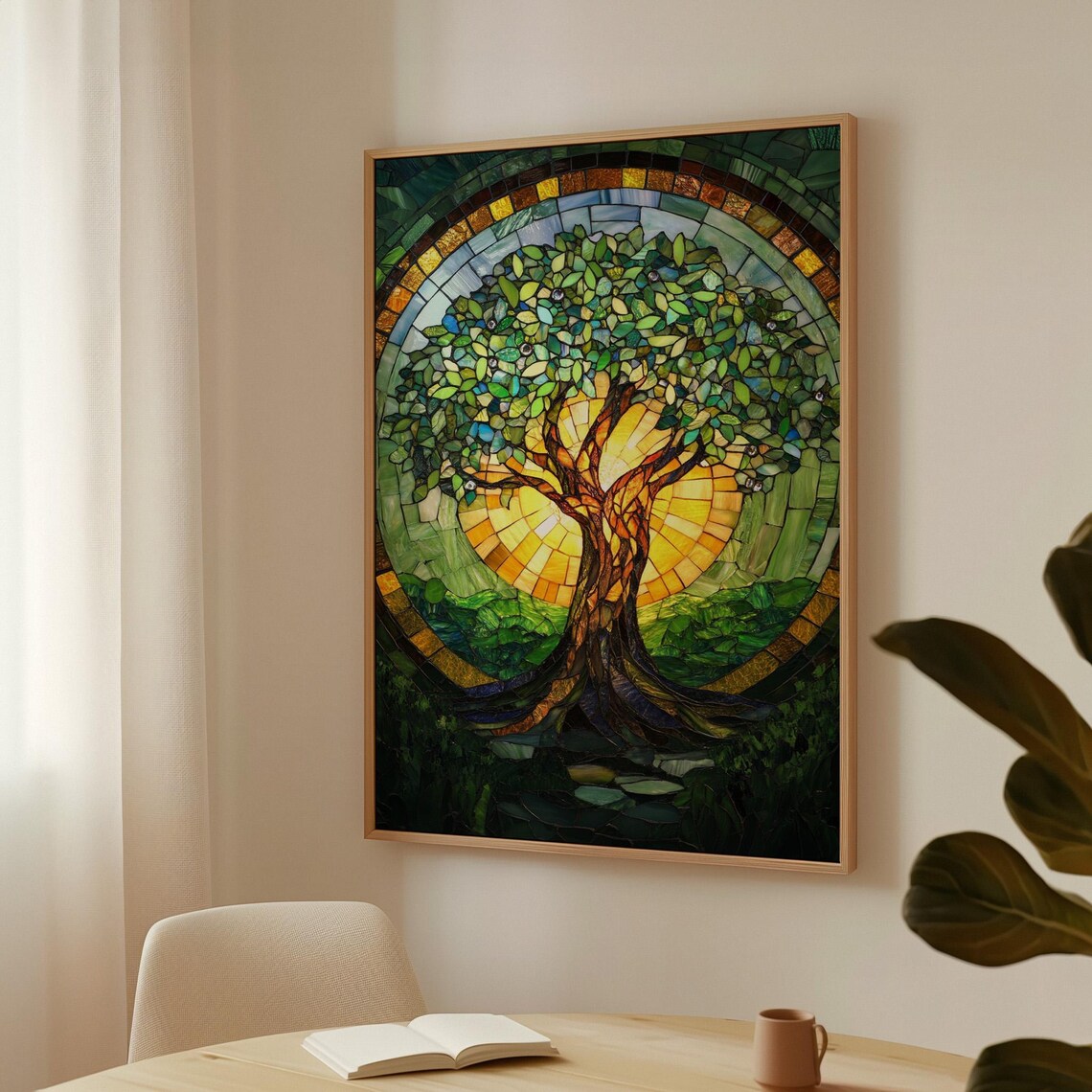 Tree Of Life Stained Glass Art Print, Nature Inspired - Image 3
