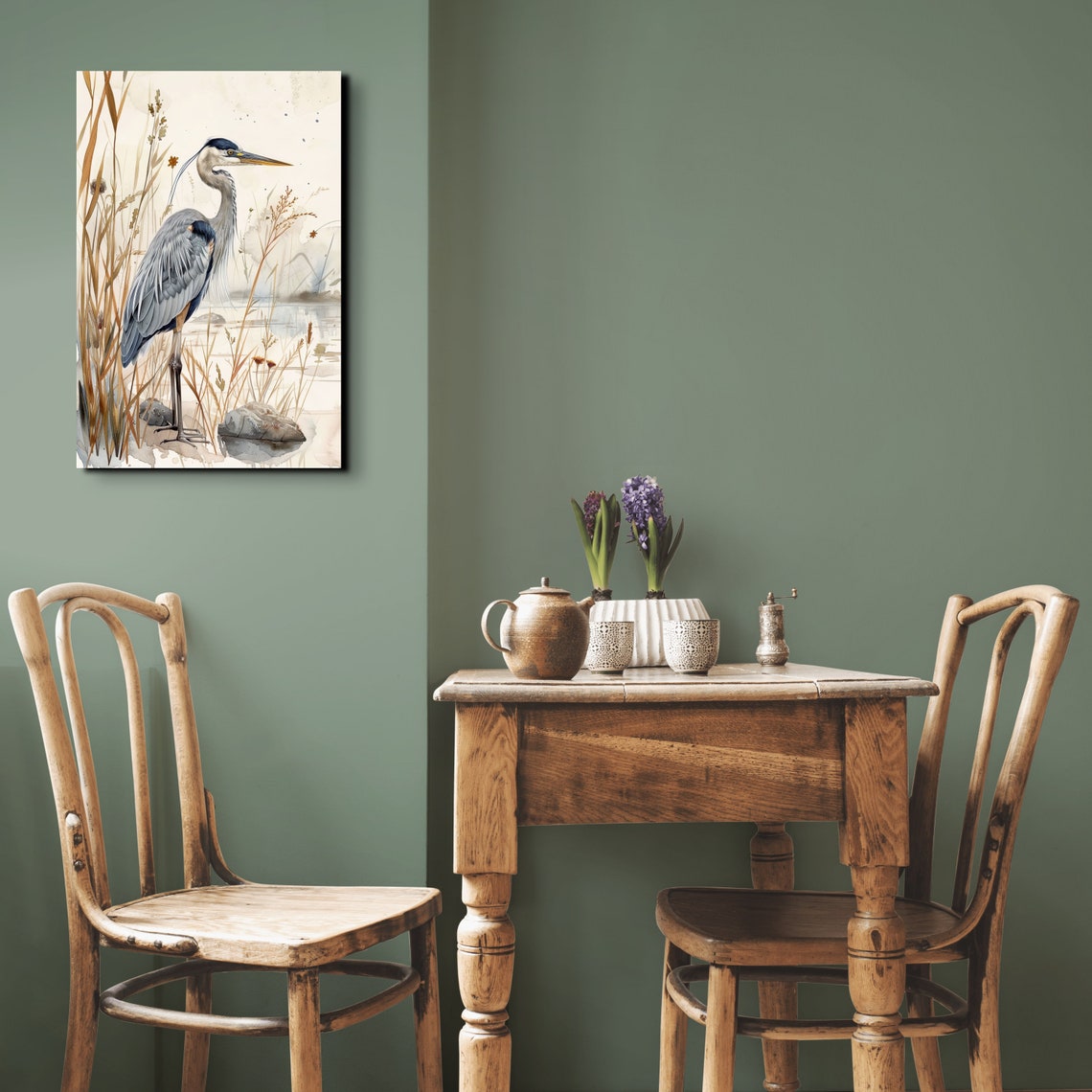 Watercolor Blue Heron, Nature Art - Image 5