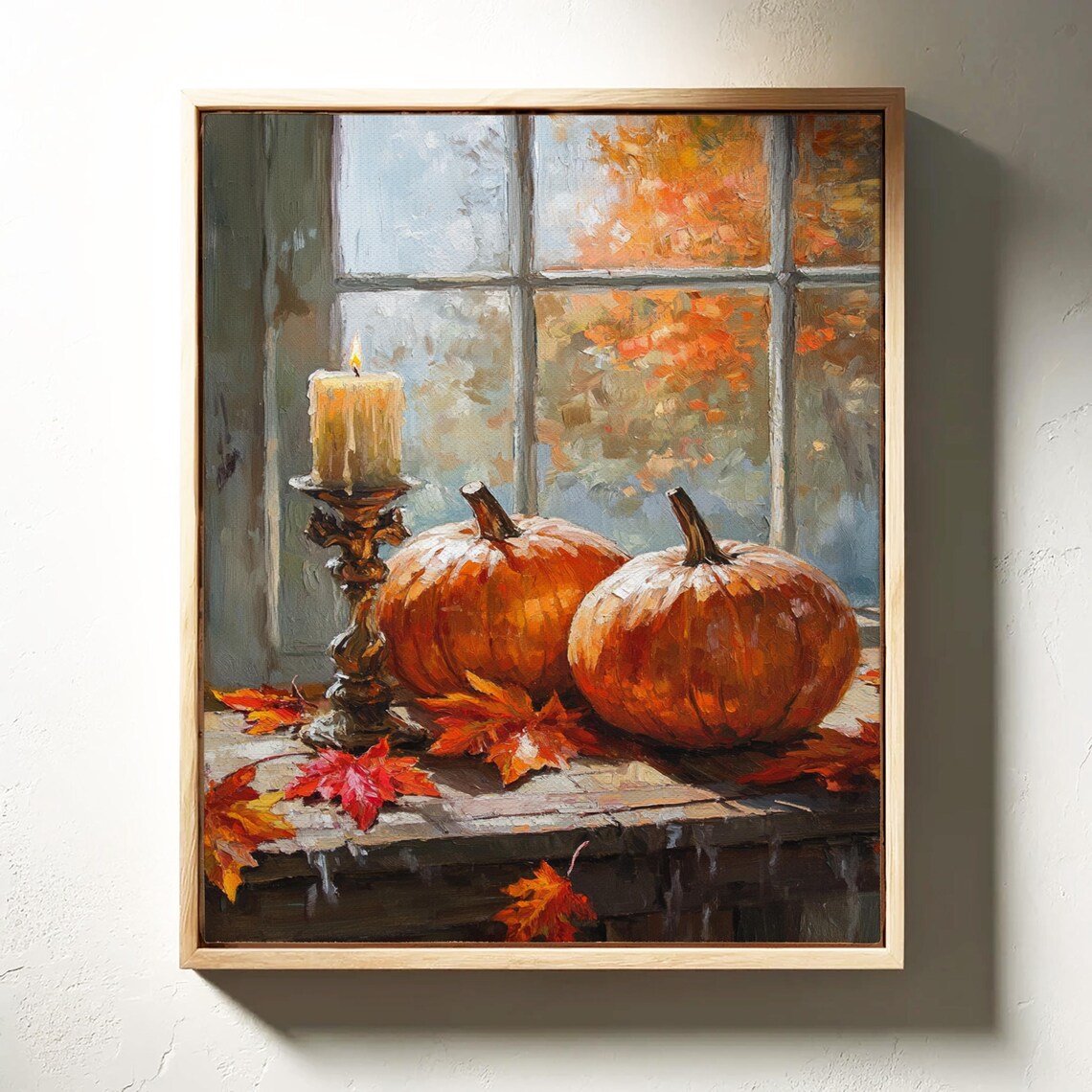 Rustic Autumn Pumpkin Scene, Farmhouse Decor - Image 6