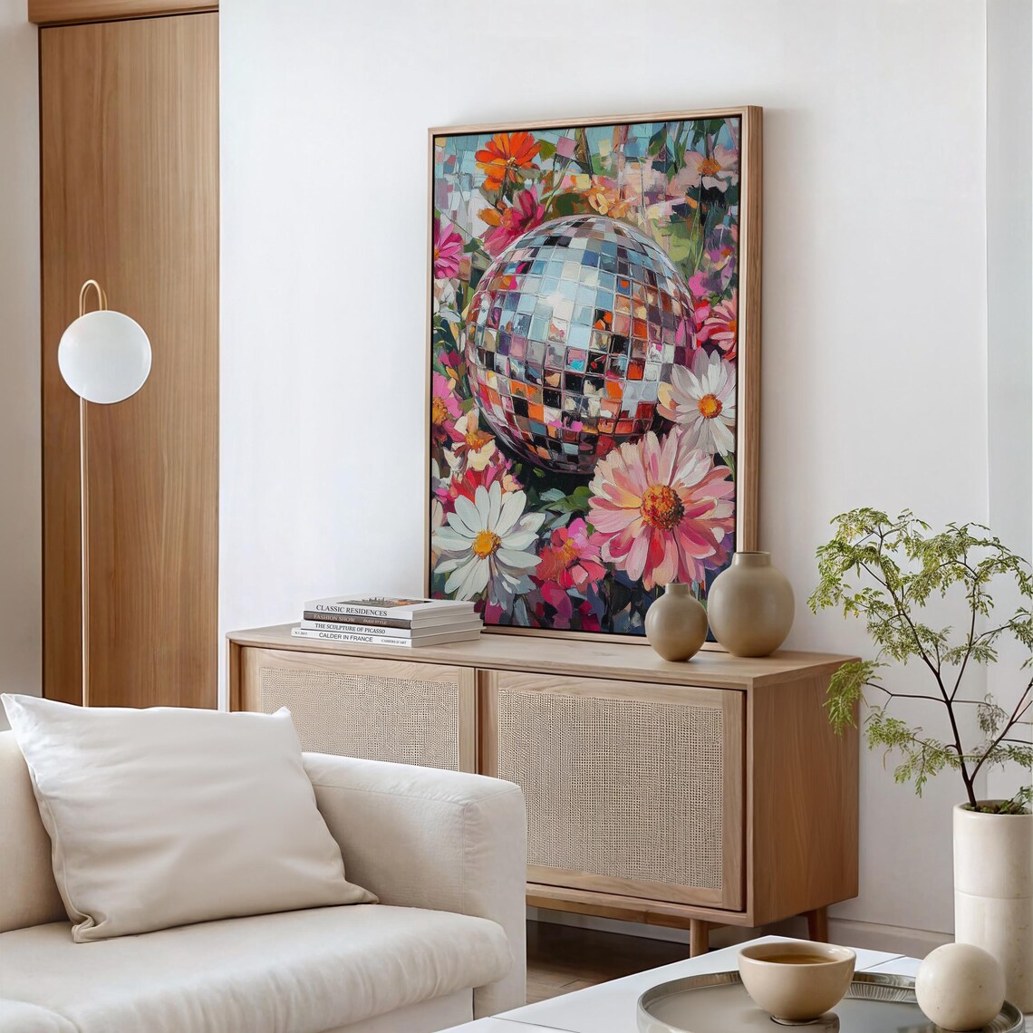 Shimmering Disco Ball Nestled in a Colorful Flower Garden Poster - Image 7