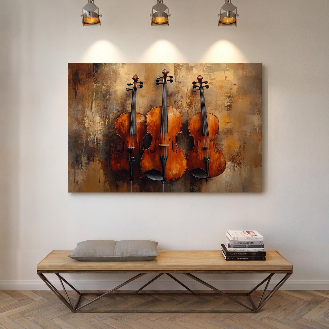 Vintage Violin Art Print, Rustic Classical Music Decor - Image 4