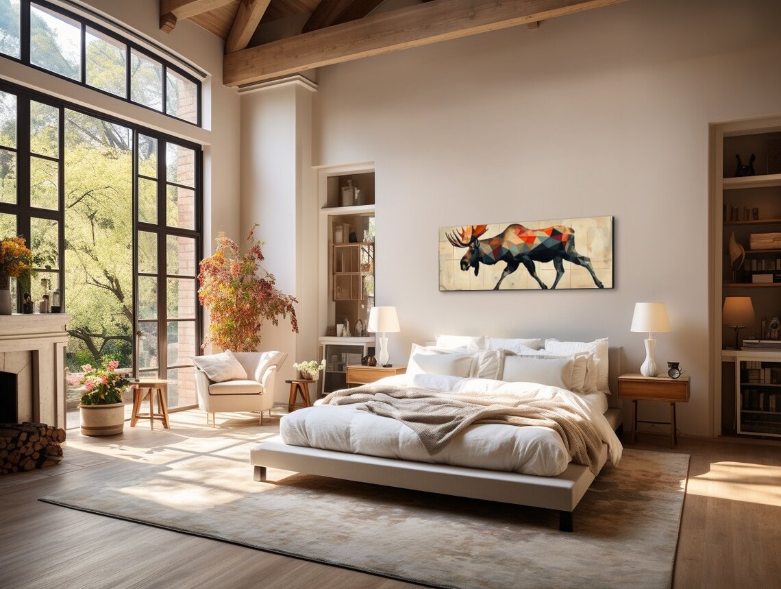 Panoramic Mid Century Modern Moose Art Print - Image 7