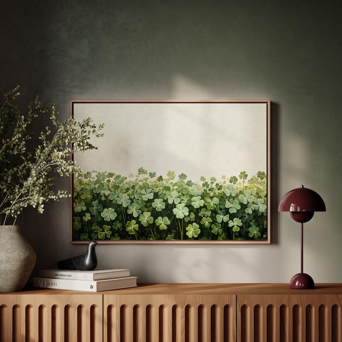 Lush Green Shamrock Clover Field Botanical Decor Wall Poster - Image 4