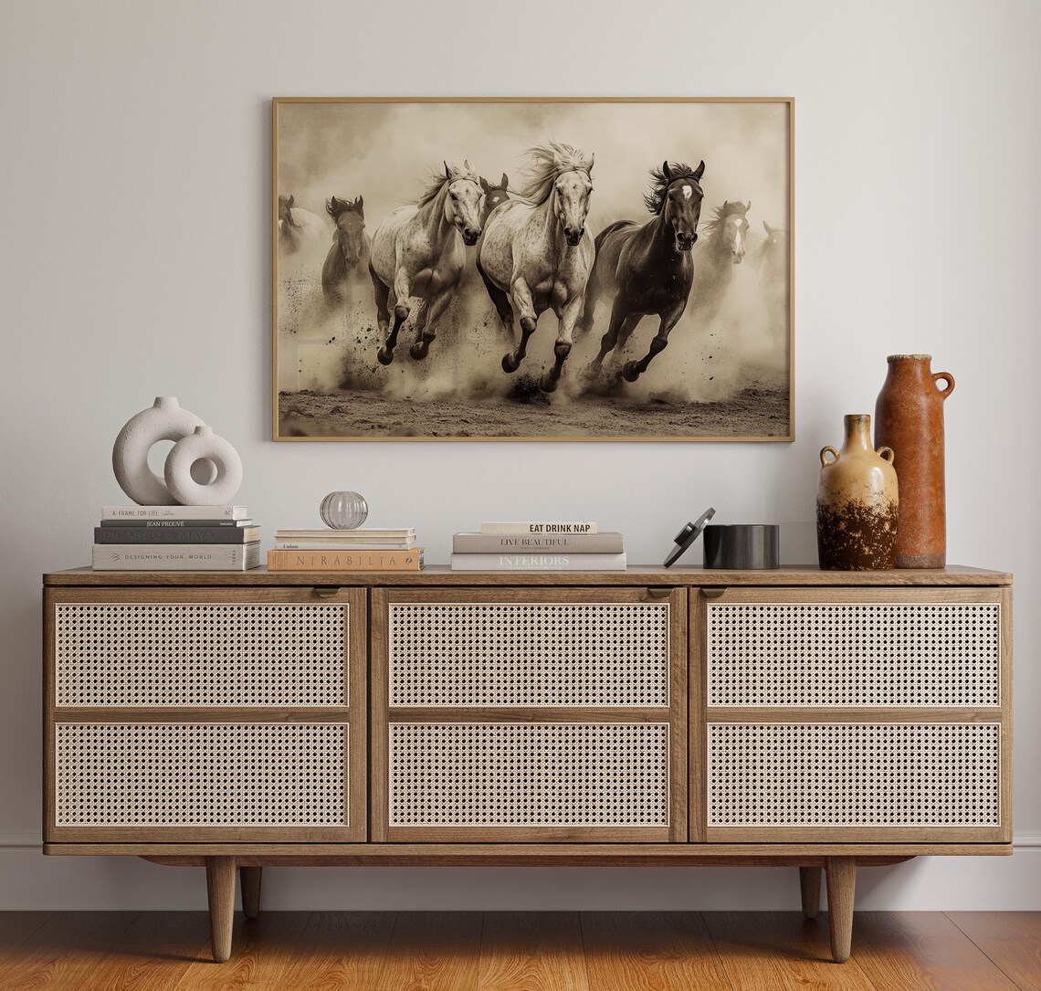 Running Wild Horses, Rustic Farmhouse Wall Art