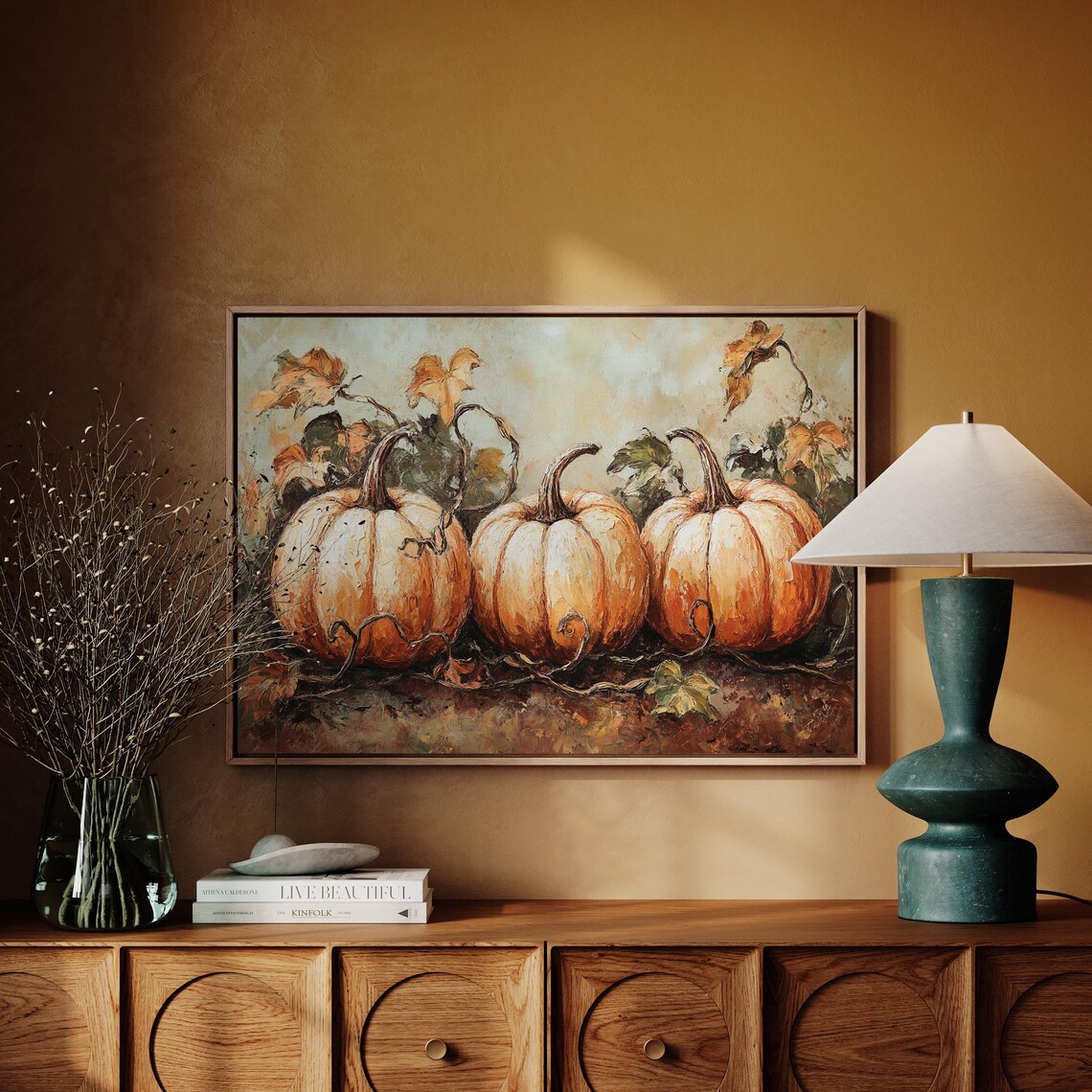 Rustic Pumpkin Harvest Trio Autumn Still Life Farmhouse Poster - Image 7