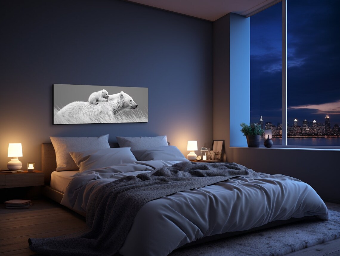 Mamma Bear Cub, Black And White Wall Art - Image 7