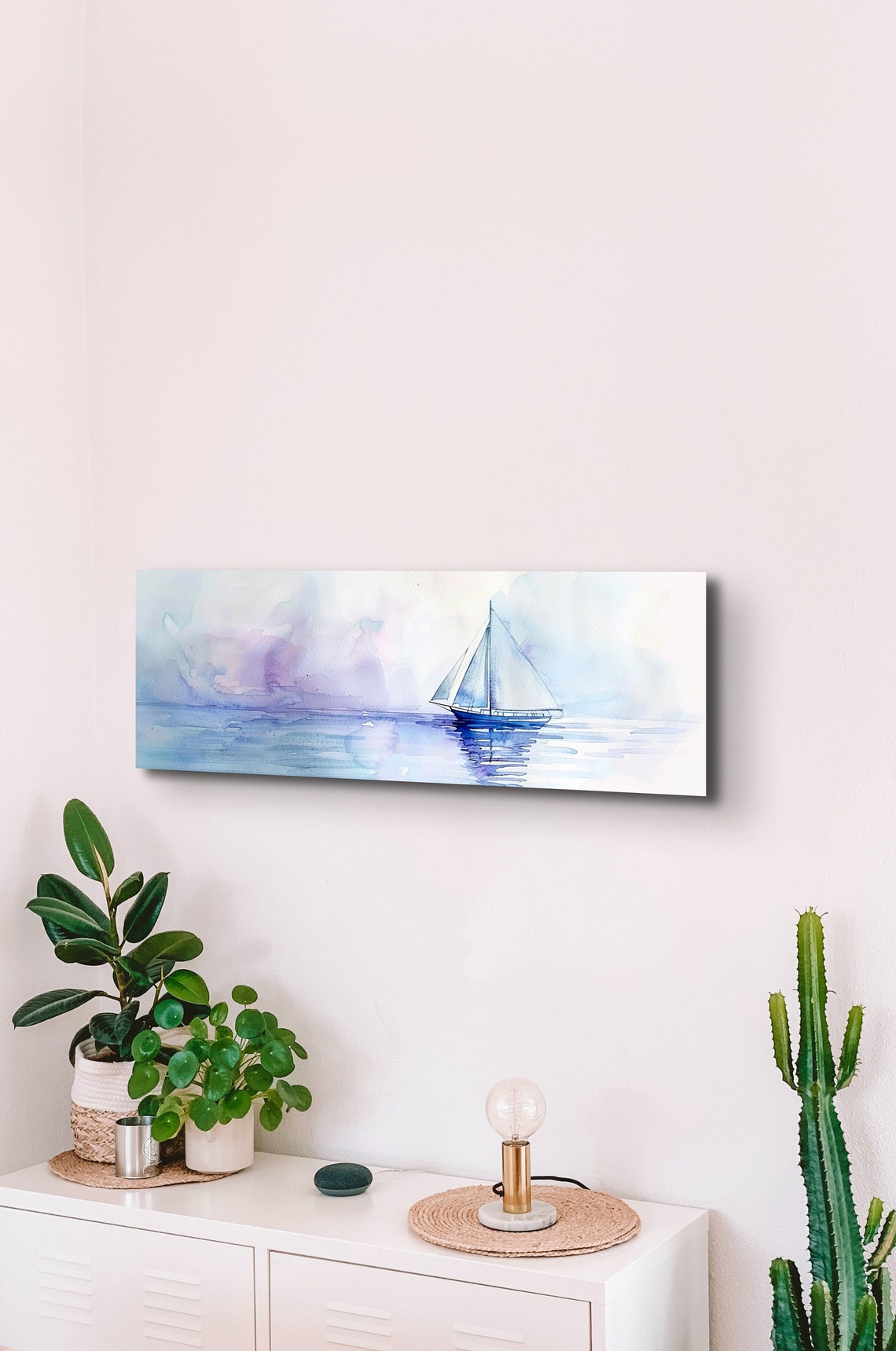 Panoramic Watercolor Sailboat Art Print - Image 5