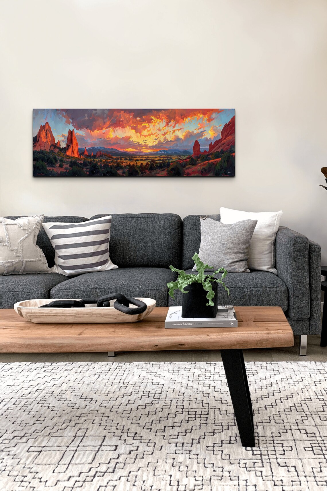 Red Rock Spires Towering Sandstone Dramatic Sunset Painting Print - Image 6