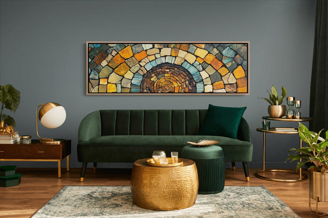 Stone Mosaic Arch Rustic Wall Decor Earthy Warm Tones Poster - Image 5