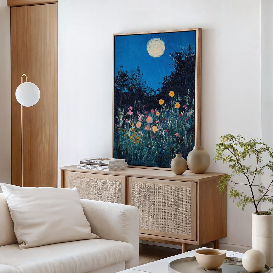 Moonlit Wildflower Garden Night Sky Blooming Floral Nature Poster - Image 6