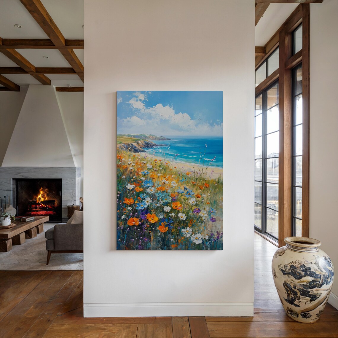 Coastal Wildflower Seaside Landscape, Beach Decor - Image 5