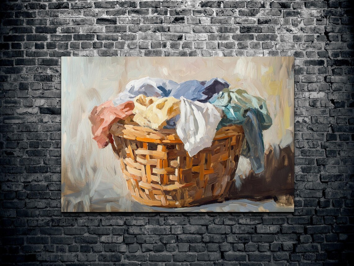 Laundry Basket Art, Laundry Room Wall Art Print - Image 2