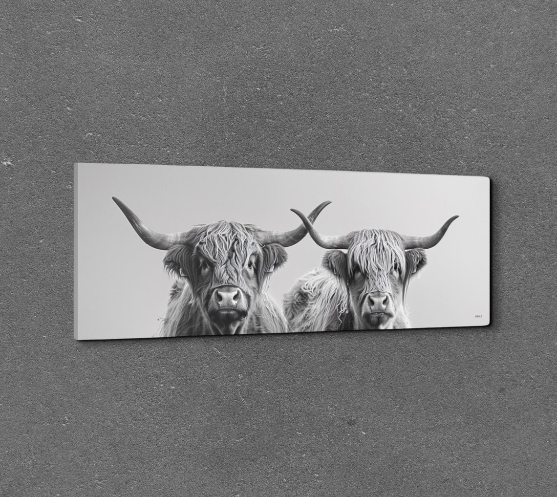Panoramic Highland Cow Wall Art Print - Image 3