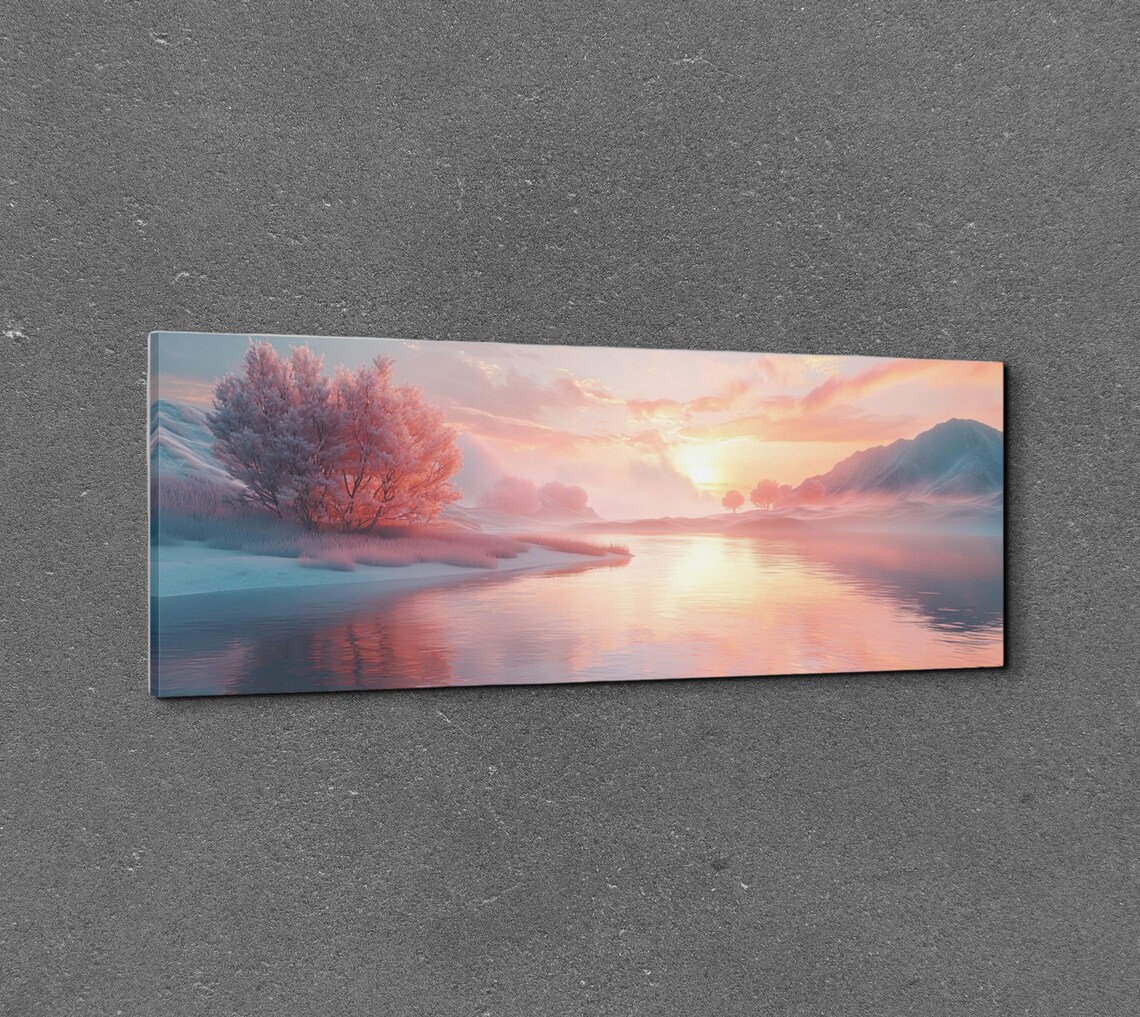 Pink Sky Sunset, Forest Lake Beach House Art - Image 7
