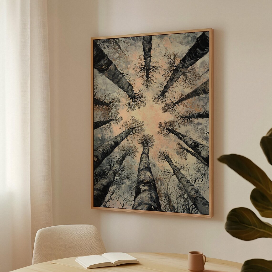 Birch Tree Canopy, Winter Forest Nature Art Print - Image 4