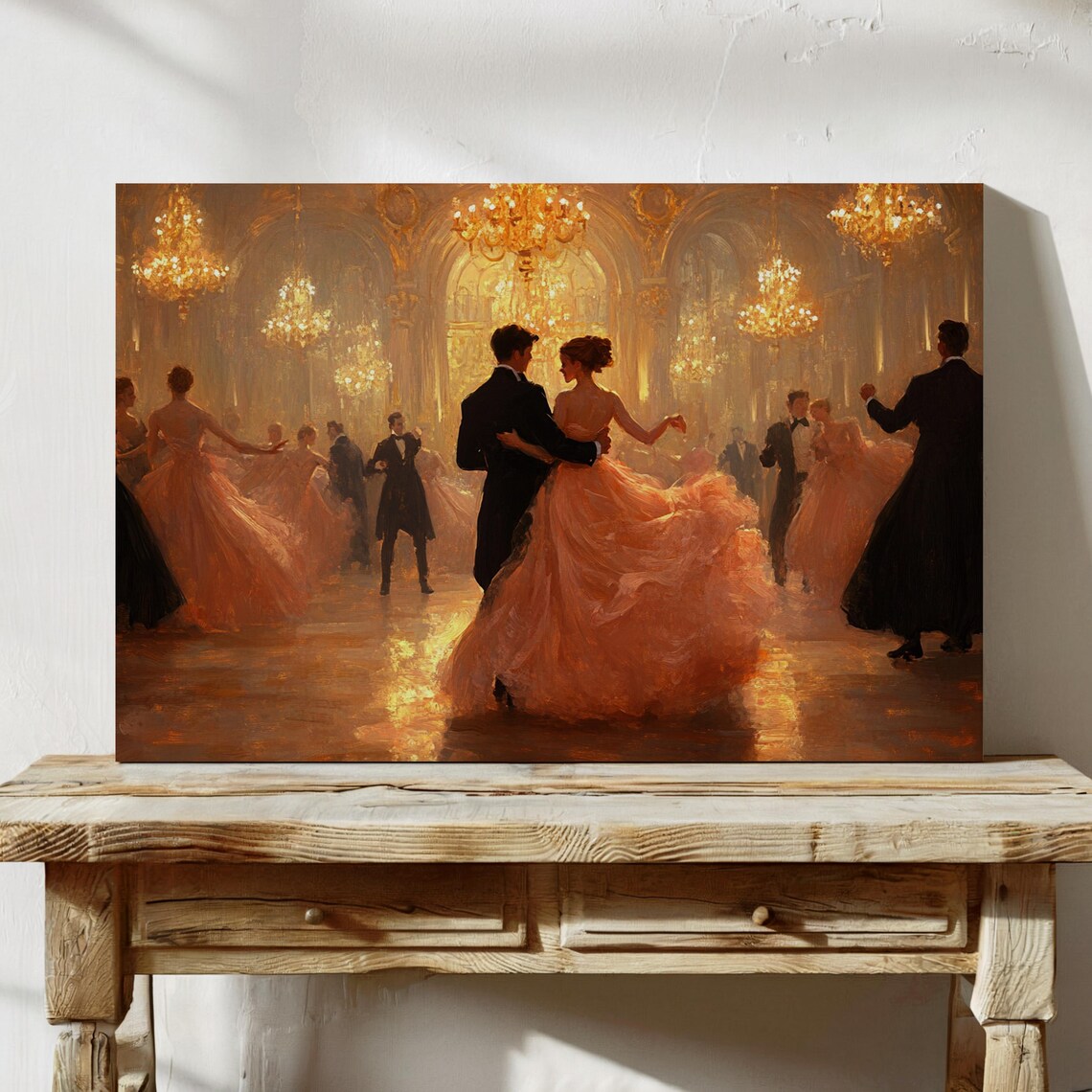 Elegant Ballroom Waltz, Vintage Dance Art Print - Image 2