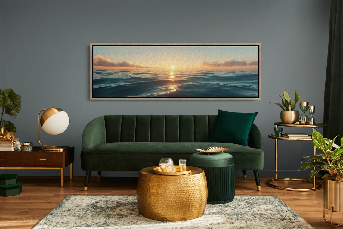 Tranquil Ocean Sunset, Coastal Sea Landscape Art Print - Image 5