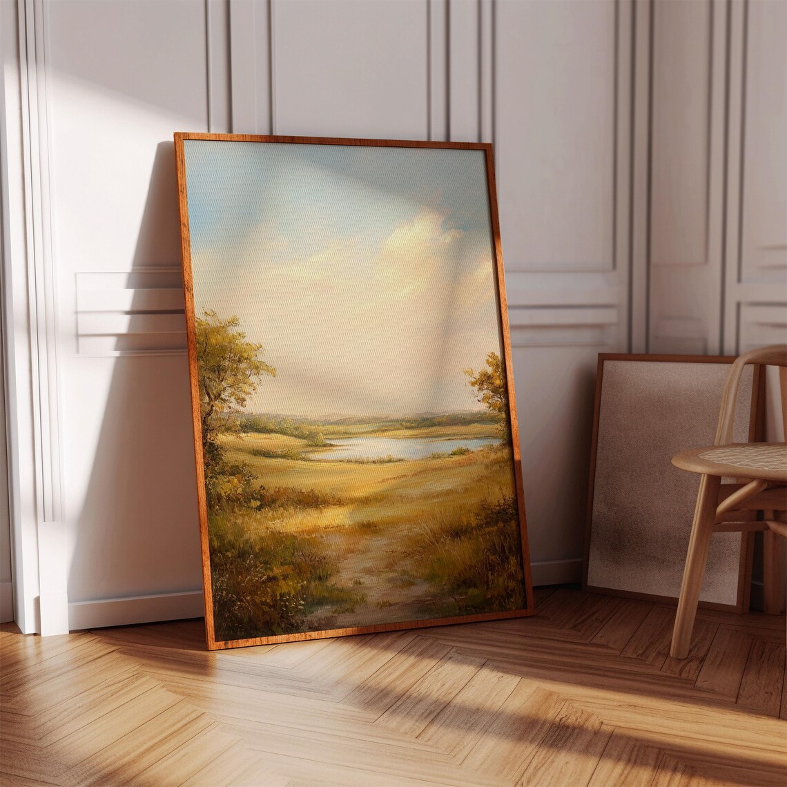 Golden Countryside Landscape, Rustic Farmhouse Art Print - Image 5