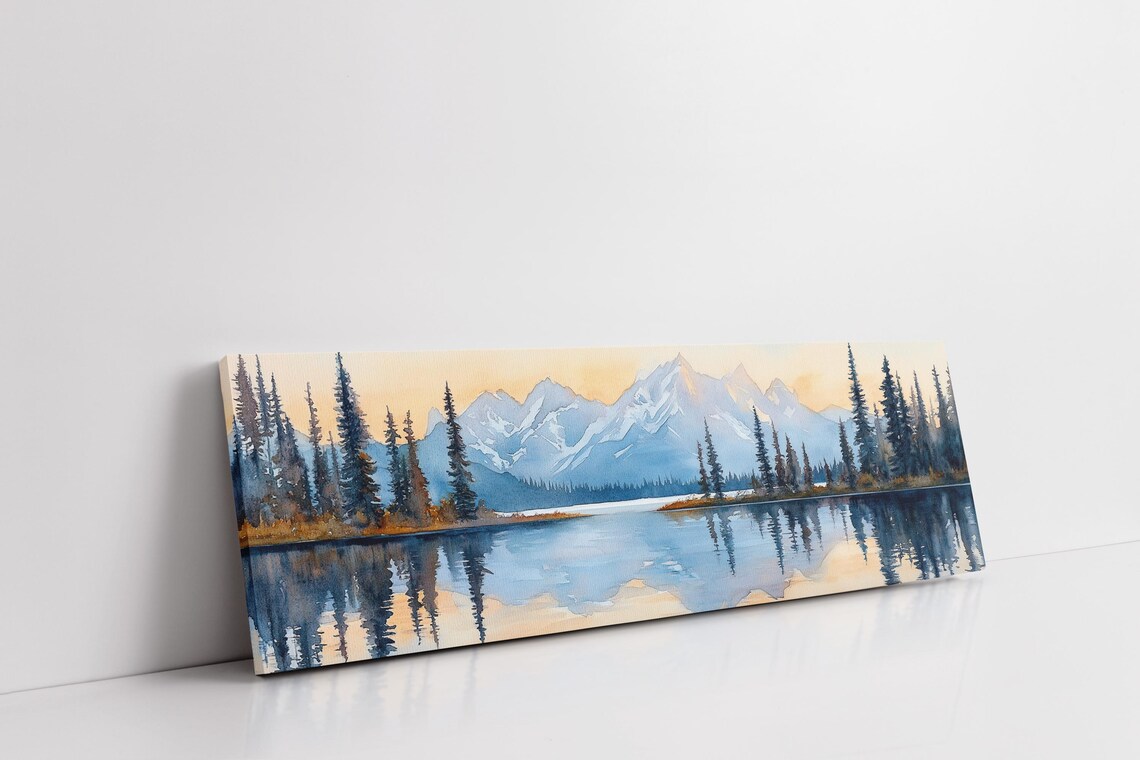 Mount Bear Lake Reflection Art Print, Watercolor Mountain Landscape - Image 7