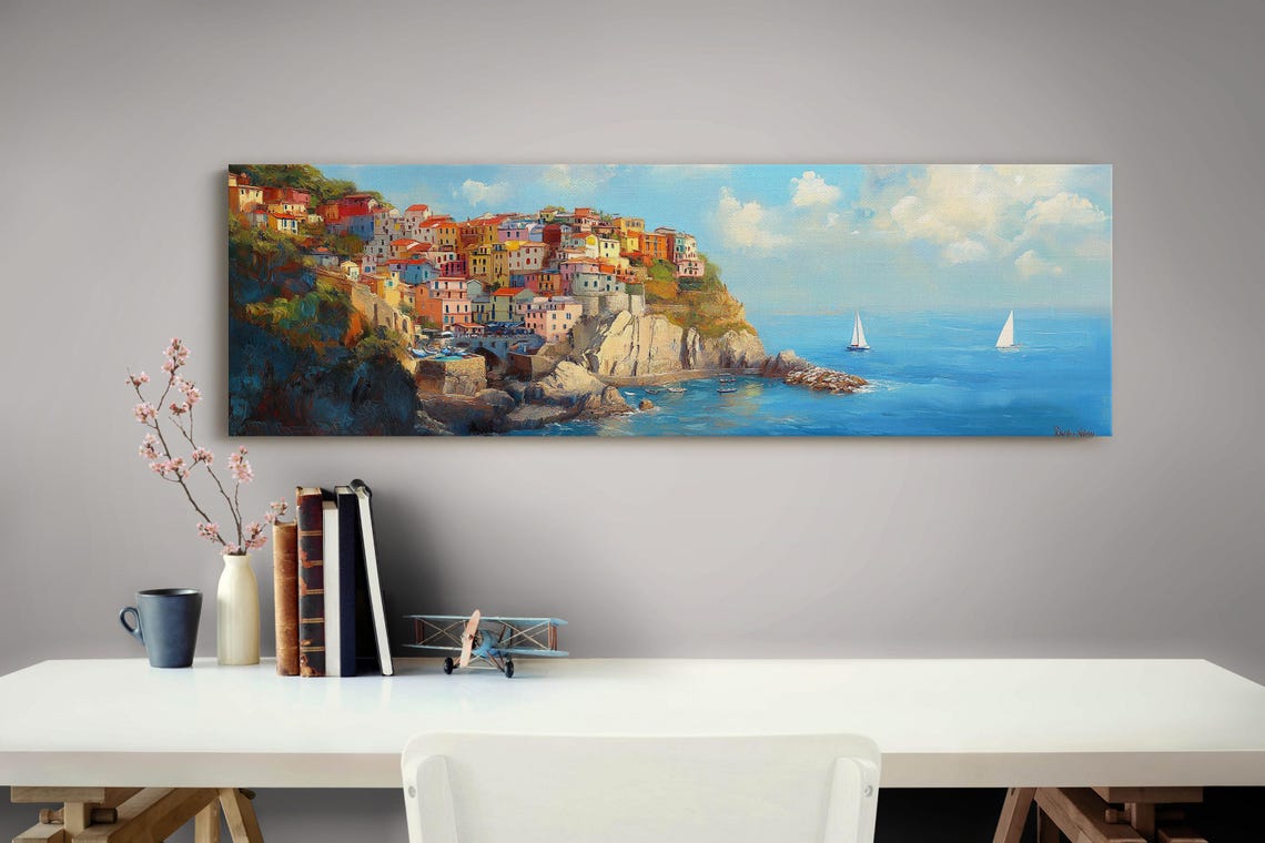 Cinque Terre Colorful Cliffside Village Italian Coast Art Poster - Image 2
