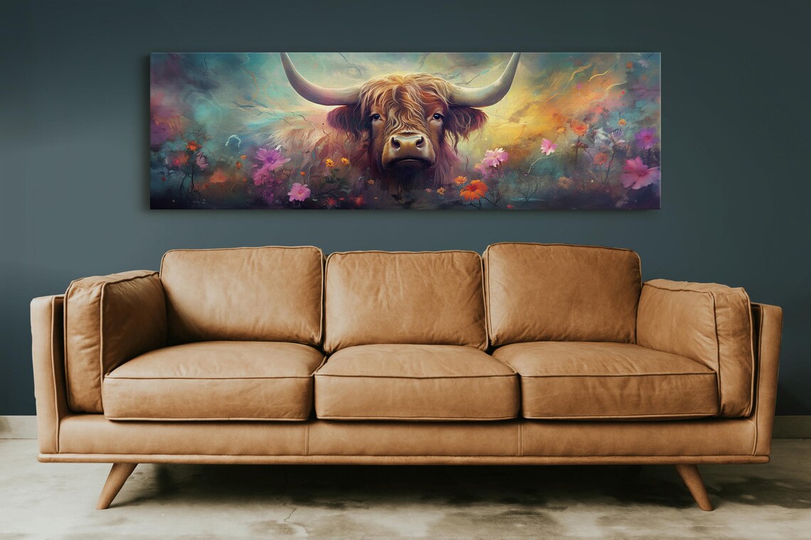 Highland Cow Panoramic Art Print, Farmhouse Decor - Image 6