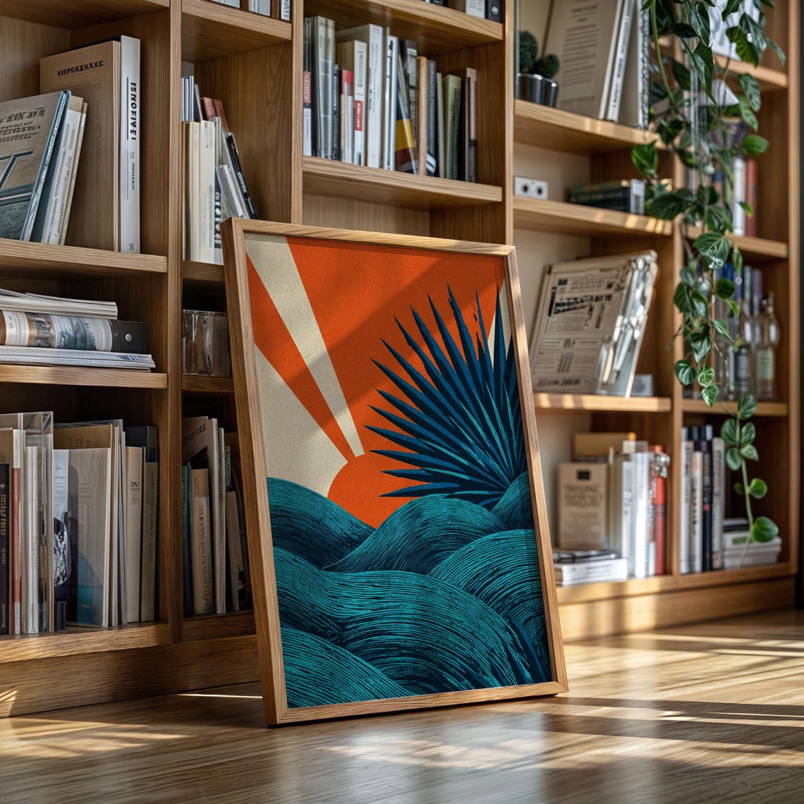Desert Sunrise Abstract Retro Southwestern Wall Art Print